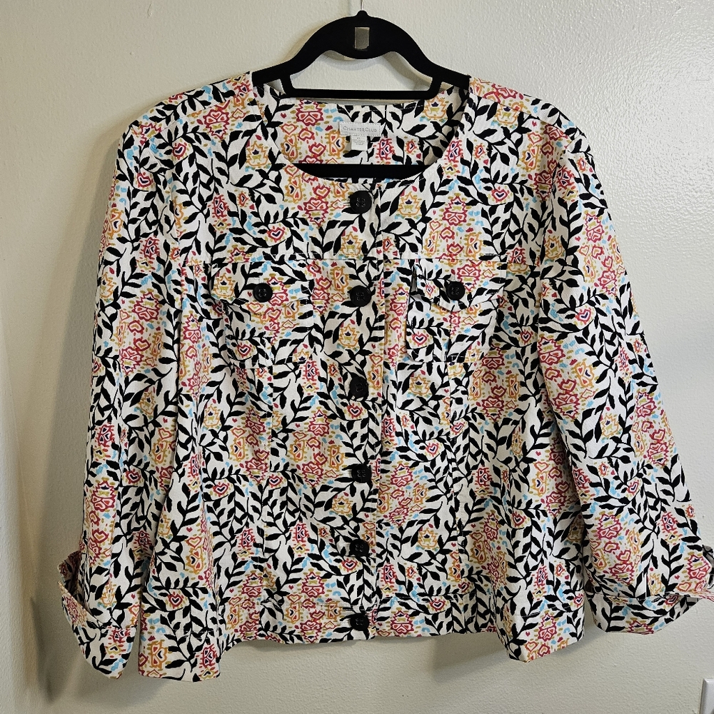 Charter Club Nordstrom Exclusive Lightweight Floral Button Down Jacket S…